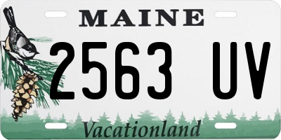 ME license plate 2563UV