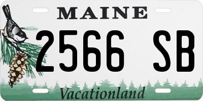 ME license plate 2566SB