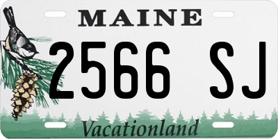 ME license plate 2566SJ