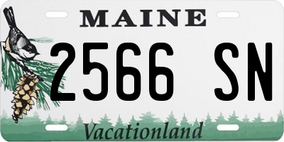 ME license plate 2566SN