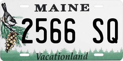 ME license plate 2566SQ