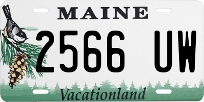 ME license plate 2566UW