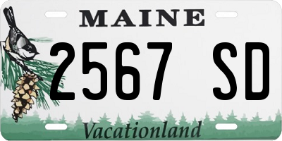 ME license plate 2567SD
