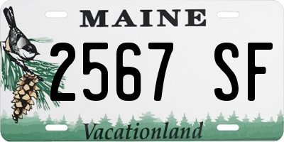 ME license plate 2567SF