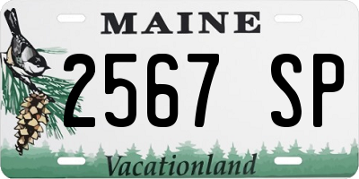 ME license plate 2567SP