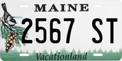 ME license plate 2567ST