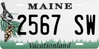 ME license plate 2567SW
