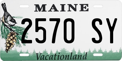 ME license plate 2570SY