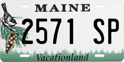ME license plate 2571SP