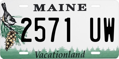 ME license plate 2571UW