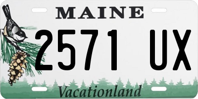 ME license plate 2571UX