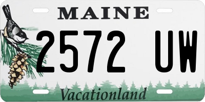 ME license plate 2572UW