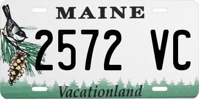 ME license plate 2572VC