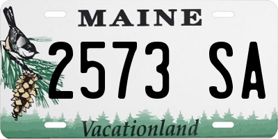 ME license plate 2573SA