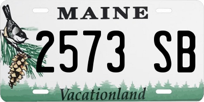 ME license plate 2573SB