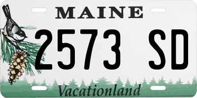 ME license plate 2573SD