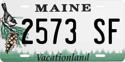 ME license plate 2573SF