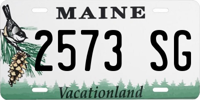 ME license plate 2573SG