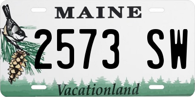 ME license plate 2573SW