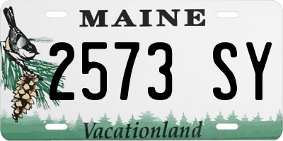 ME license plate 2573SY