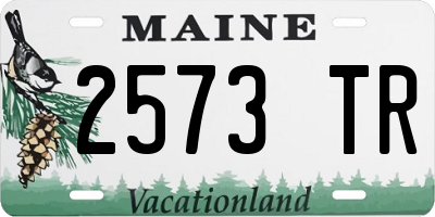 ME license plate 2573TR