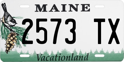 ME license plate 2573TX