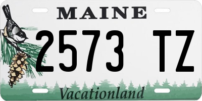 ME license plate 2573TZ