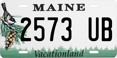 ME license plate 2573UB