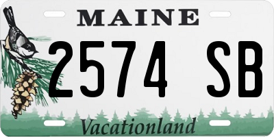 ME license plate 2574SB