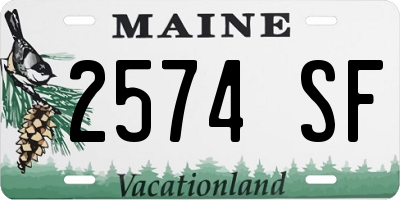 ME license plate 2574SF