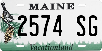 ME license plate 2574SG