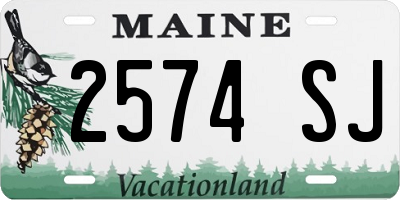 ME license plate 2574SJ
