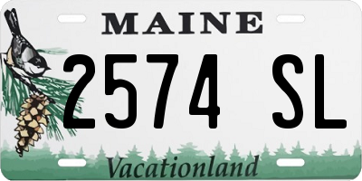 ME license plate 2574SL