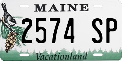 ME license plate 2574SP