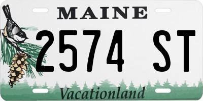 ME license plate 2574ST