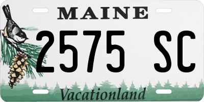 ME license plate 2575SC