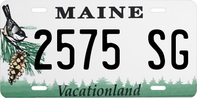 ME license plate 2575SG