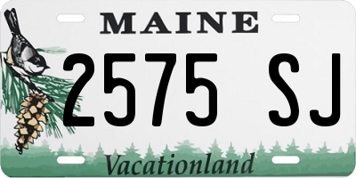 ME license plate 2575SJ