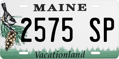 ME license plate 2575SP