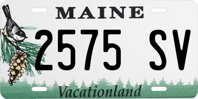 ME license plate 2575SV