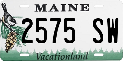 ME license plate 2575SW