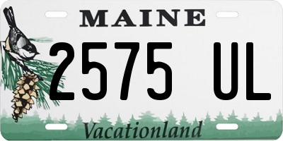 ME license plate 2575UL