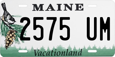 ME license plate 2575UM