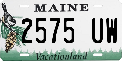 ME license plate 2575UW