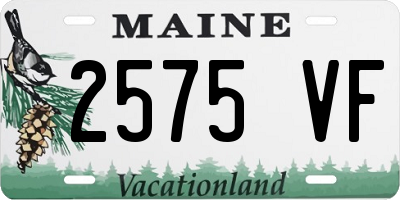 ME license plate 2575VF