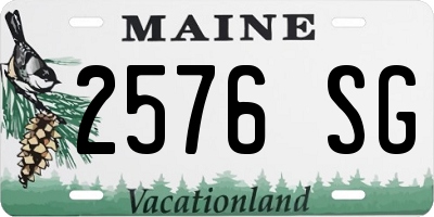 ME license plate 2576SG