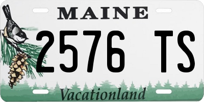 ME license plate 2576TS