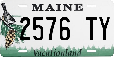 ME license plate 2576TY