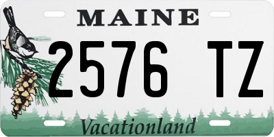 ME license plate 2576TZ