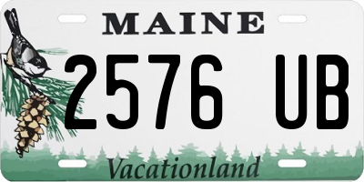 ME license plate 2576UB
